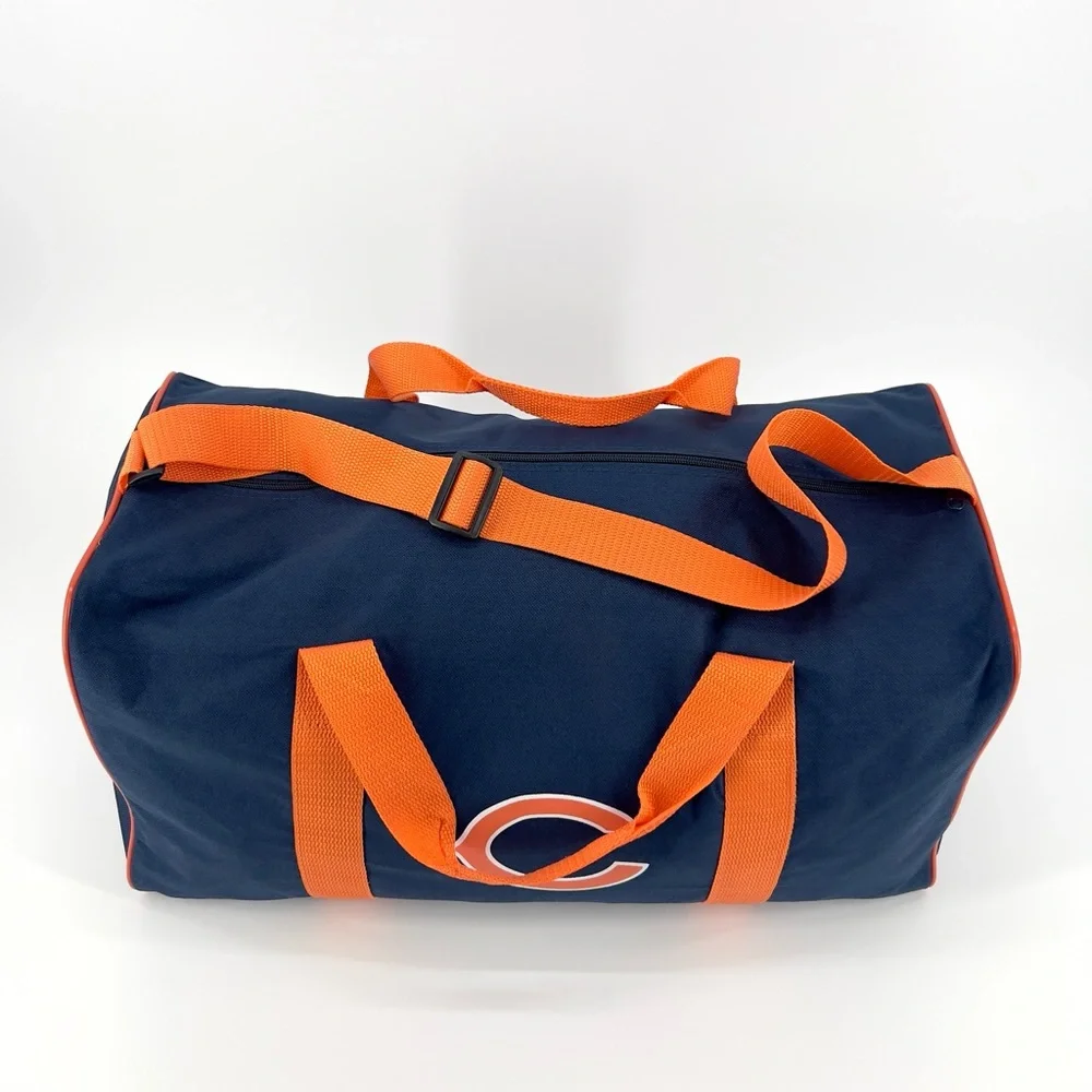 Vtg Chicago Bears Miller Lite Promo Duffel Bag Navy Orange Football Gym NFL Y2K
